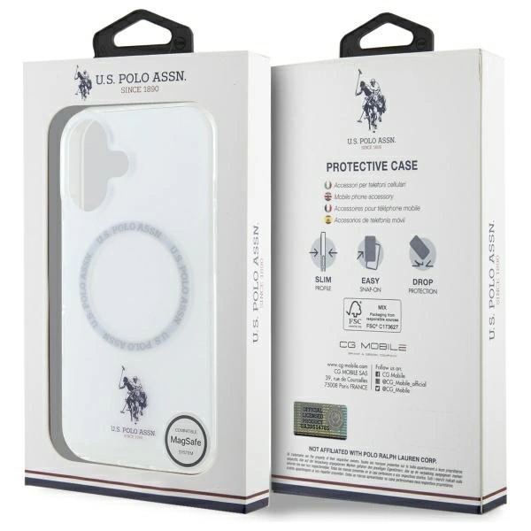 US Polo IML Ring MagSafe iPhone 16 Case - Whiteeng