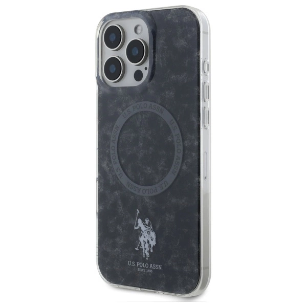 US Polo IML Ring MagSafe Case for iPhone 16 Pro Max - Blackeng
