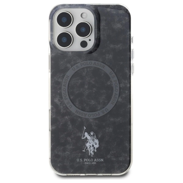 US Polo IML Ring MagSafe Case for iPhone 16 Pro Max - Blackeng