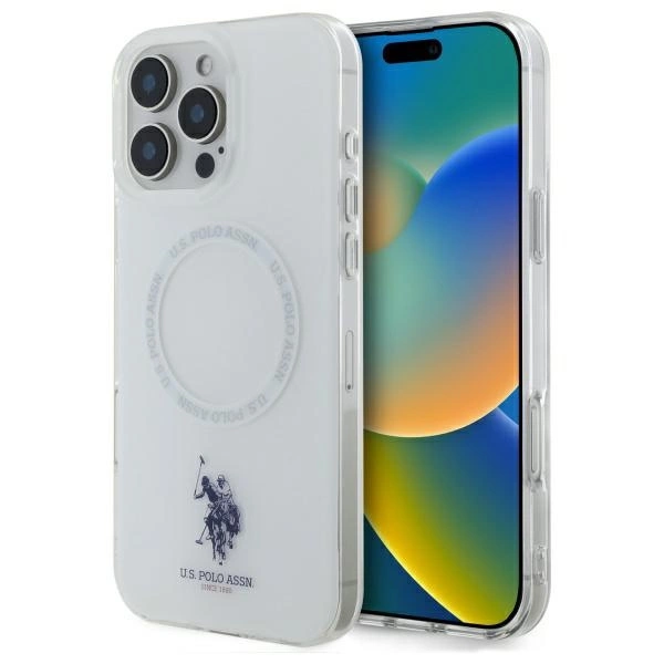 US Polo IML Ring MagSafe Case for iPhone 16 Pro Max - Whiteeng