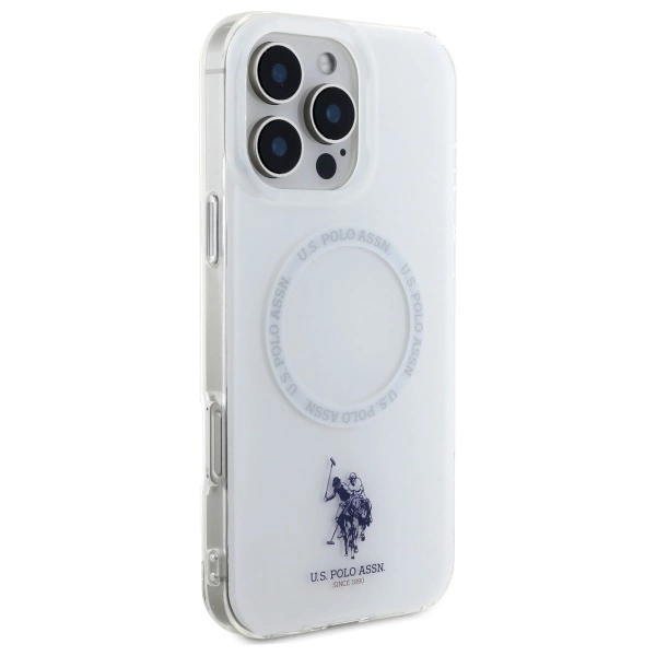 US Polo IML Ring MagSafe Case for iPhone 16 Pro Max - Whiteeng