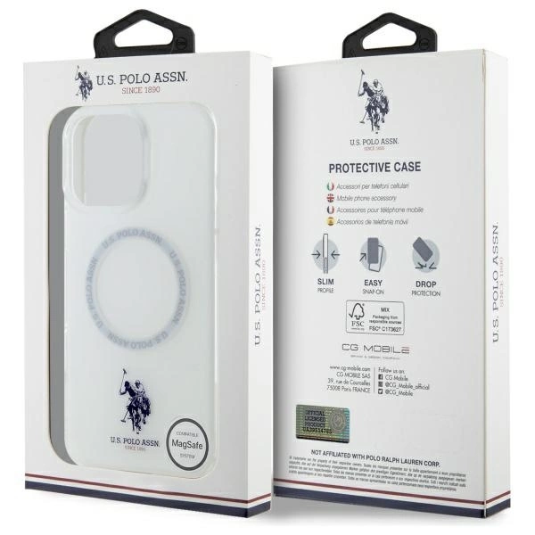 US Polo IML Ring MagSafe Case for iPhone 16 Pro Max - Whiteeng