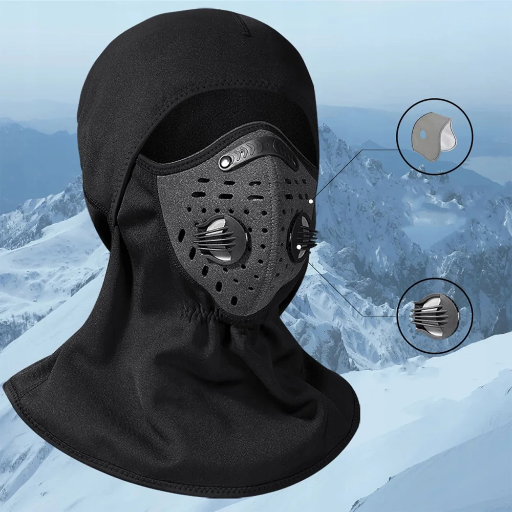 Rockbros LF7127-1 New Velvet Sports Balaclava with Filter - Blackeng
