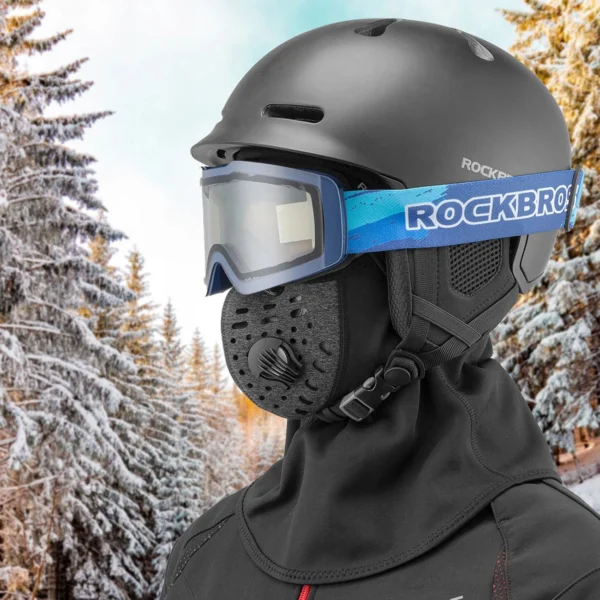 Rockbros LF7127-1 New Velvet Sports Balaclava with Filter - Blackeng
