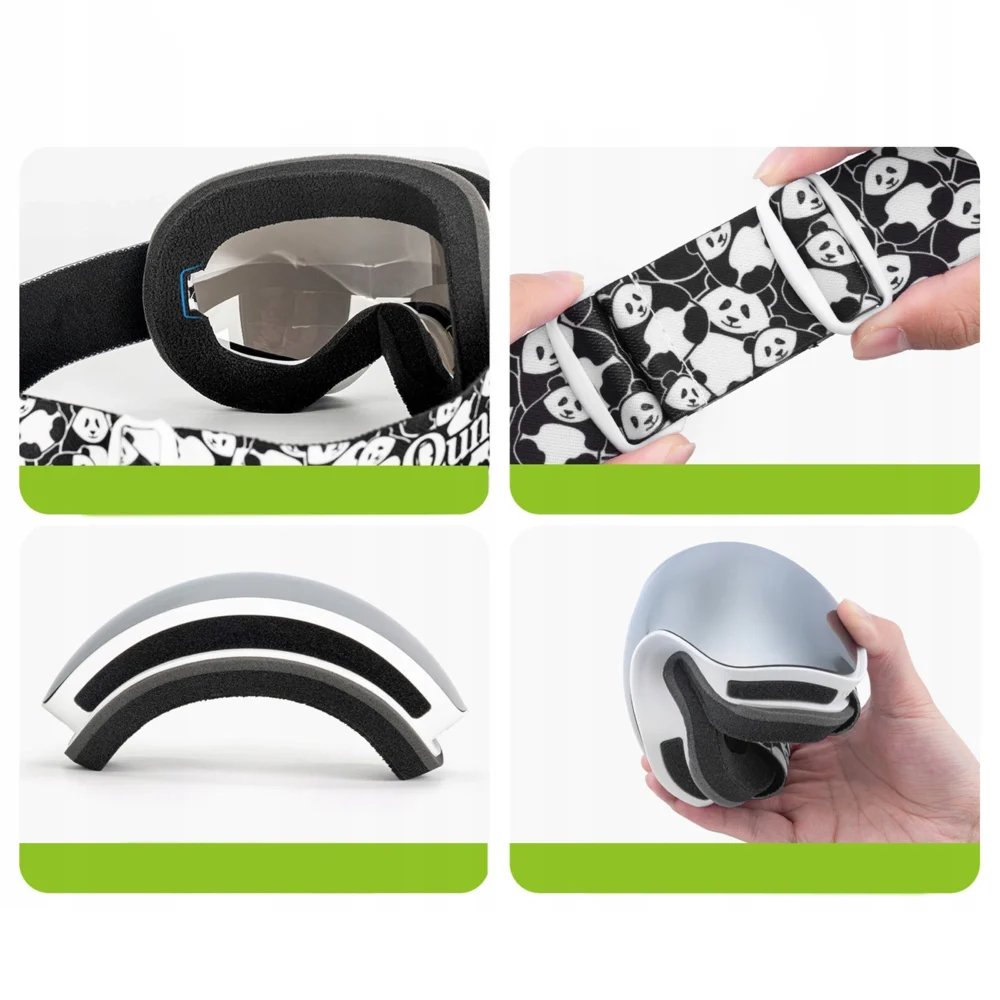 Qunature Panda Ski Goggles for Kids - Black/Whiteeng