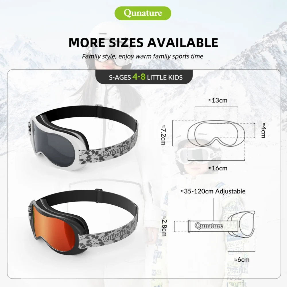 Qunature Panda Ski Goggles for Kids - Black/Whiteeng