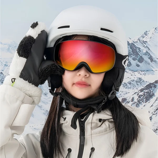 Qunature Black Ski Goggles Kids (Size M/L) - Blackeng