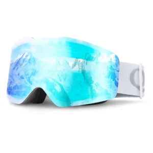 Qunature White Frameless Ski Goggles - Whiteeng
