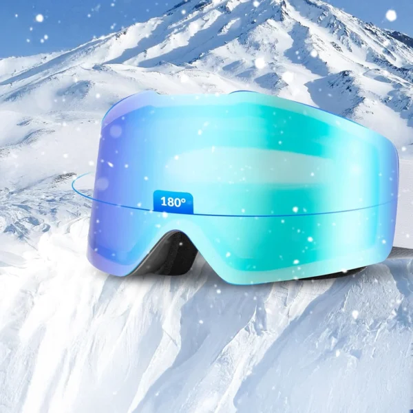 Qunature White Frameless Ski Goggles - Whiteeng
