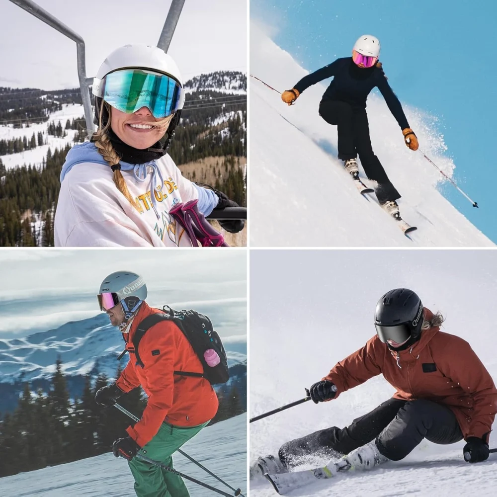 Qunature White Frameless Ski Goggles - Whiteeng