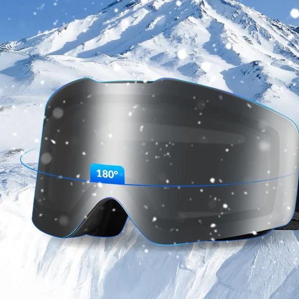 Qunature Black Frameless Ski Goggles - Blackeng