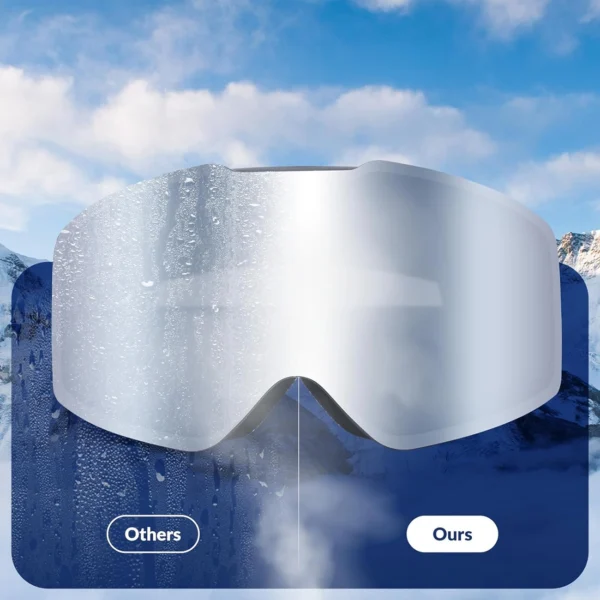Qunature Black Frameless Ski Goggles - Blackeng