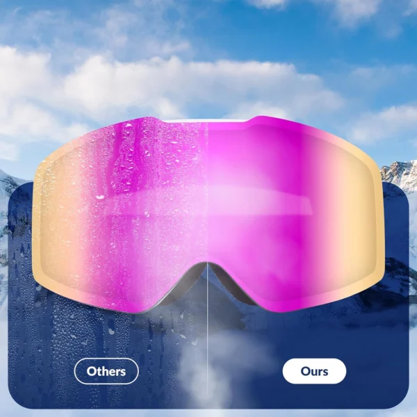 Qunature Pink Frameless Ski Goggles - Pinkeng