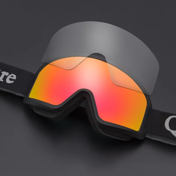 Qunature White Ski Goggles for Adults - Blackeng