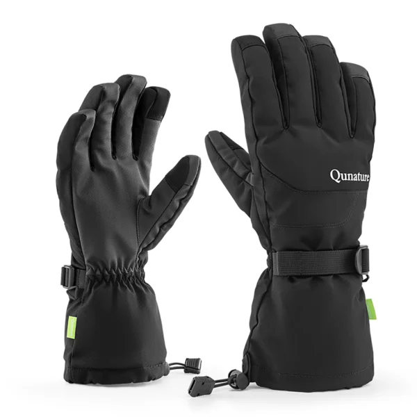 Qunature Finger Style Ski Gloves Size L - Blackeng