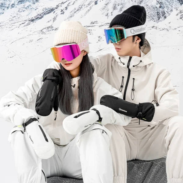 Qunature Full Length Ski Gloves Size M - Blackeng