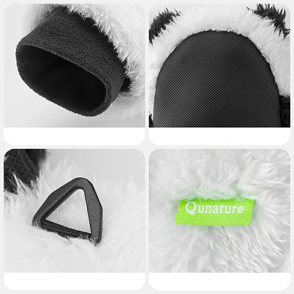 Qunature Panda Ski Gloves for Kids and Adults Size S - Black/Whiteeng