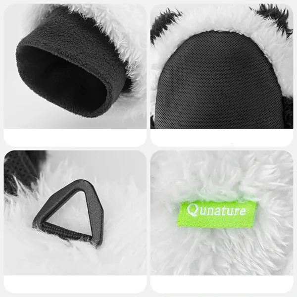 Qunature Panda Ski Gloves for Kids and Adults Size S - Black/Whiteeng