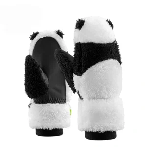 Qunature Panda Ski Gloves for Kids and Adults Size S - Black/Whiteeng