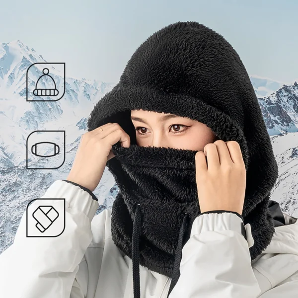 Qunature Arctic Velvet Ski Balaclava Size L - Blackeng