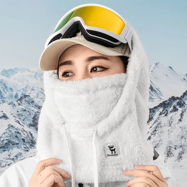 Qunature Arctic Velvet Ski Balaclava Size L - Whiteeng