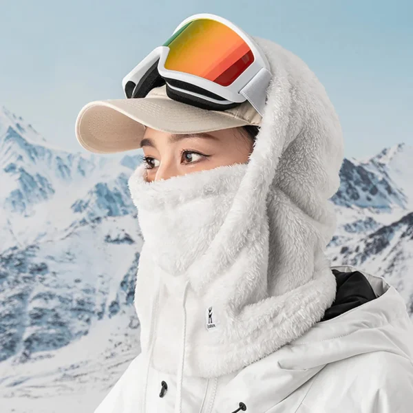 Qunature Arctic Velvet Ski Balaclava Size L - Whiteeng