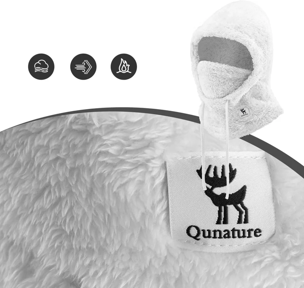 Qunature Arctic Velvet Ski Balaclava Size L - Whiteeng