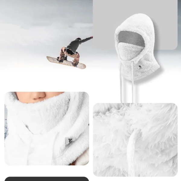 Qunature Arctic Velvet Ski Balaclava Size L - Whiteeng