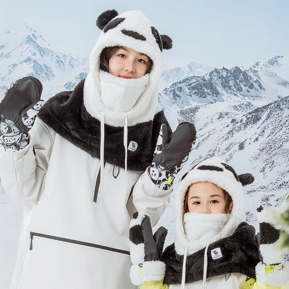 Qunature Panda Ski Balaclava for Kids/Adults Size M - Black/Whiteeng