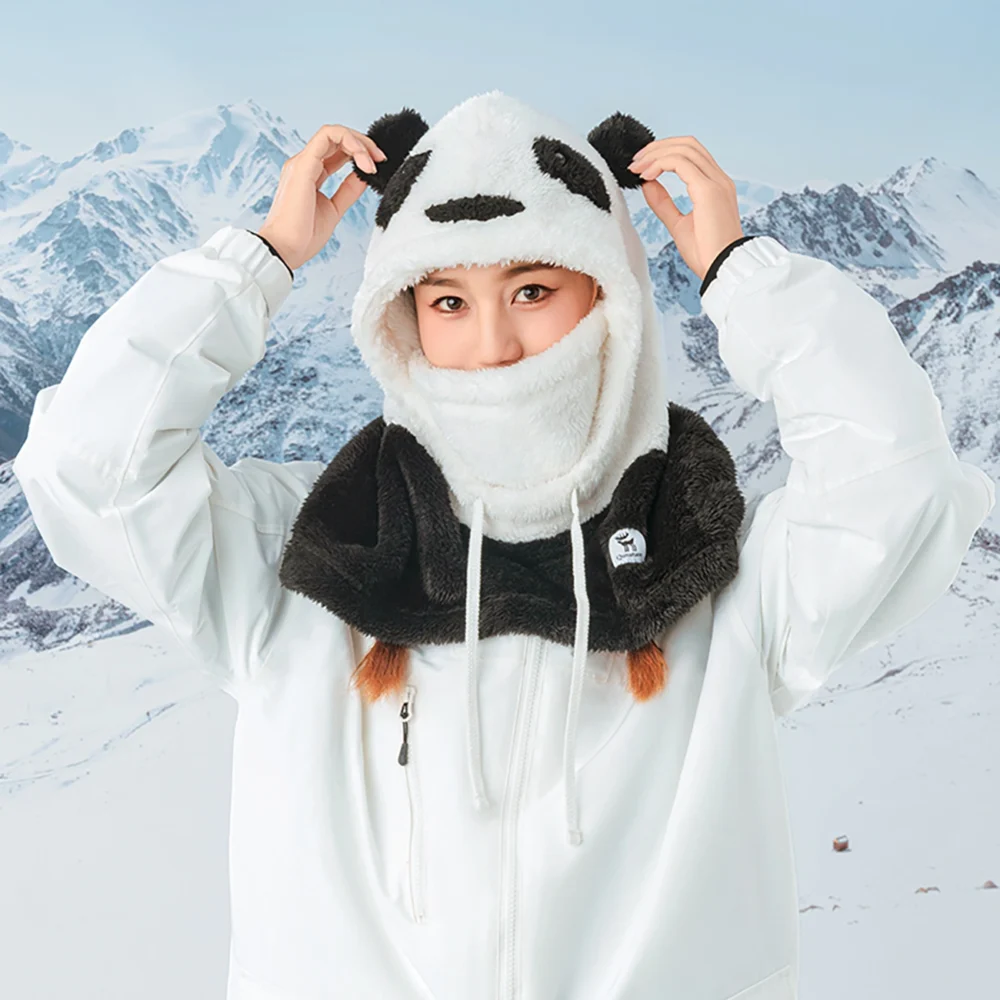 Qunature Panda Ski Balaclava for Kids/Adults Size M - Black/Whiteeng