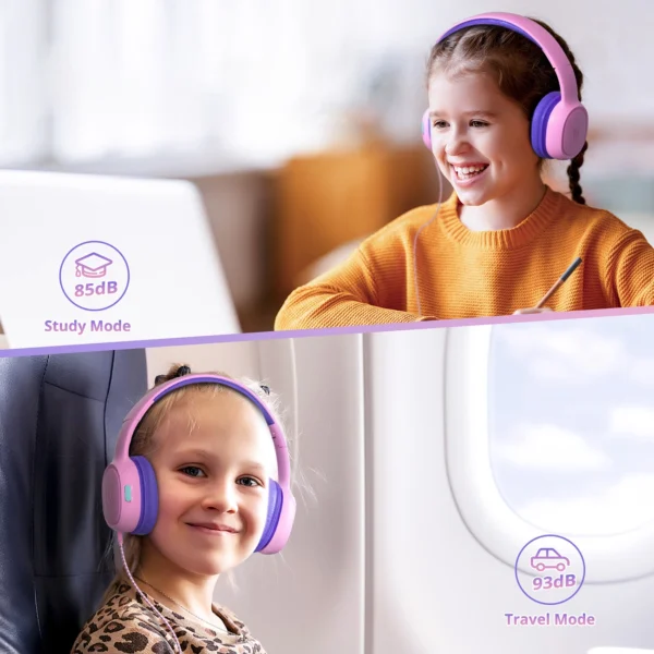 Tronsmart KH01 Wired Headphones for Kids, Safe - Pinkeng