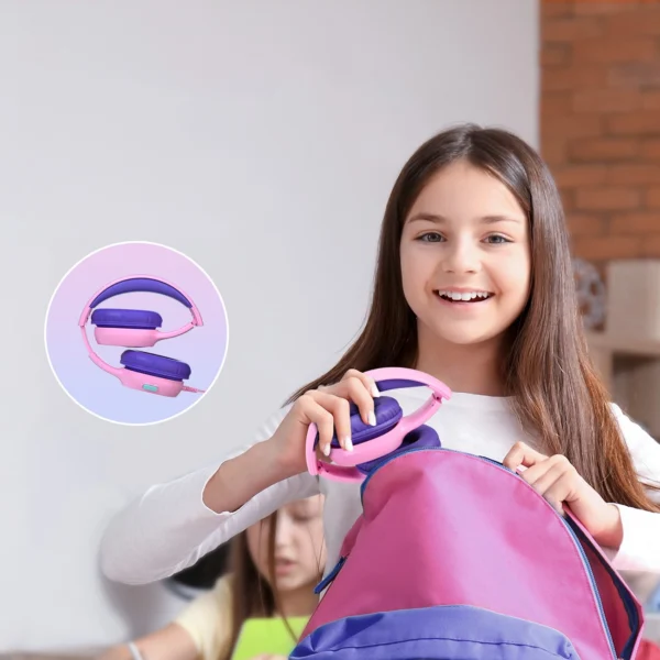 Tronsmart KH01 Wired Headphones for Kids, Safe - Pinkeng