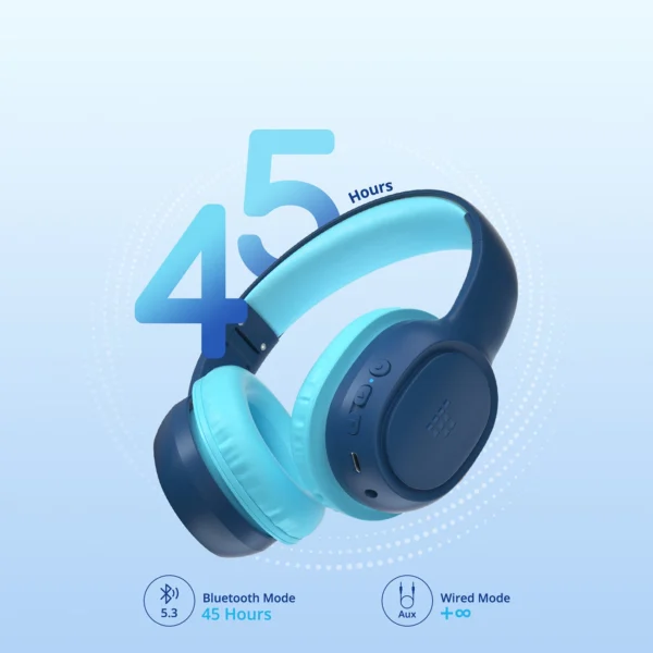 Tronsmart KH02 Wireless Headphones for Kids, Safe - Blueeng