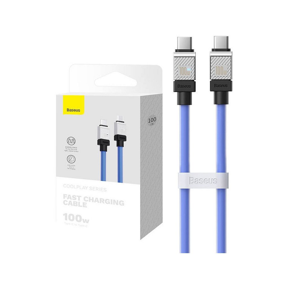 BASEUS cabel Type C to Type C PD 100W Coolplay CAKW000203 1 m blue