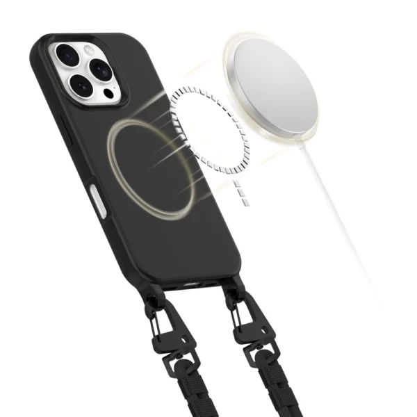 Tech-Protect MagNecklace MagSafe Case with Lanyard for iPhone 16 Pro - Blackeng