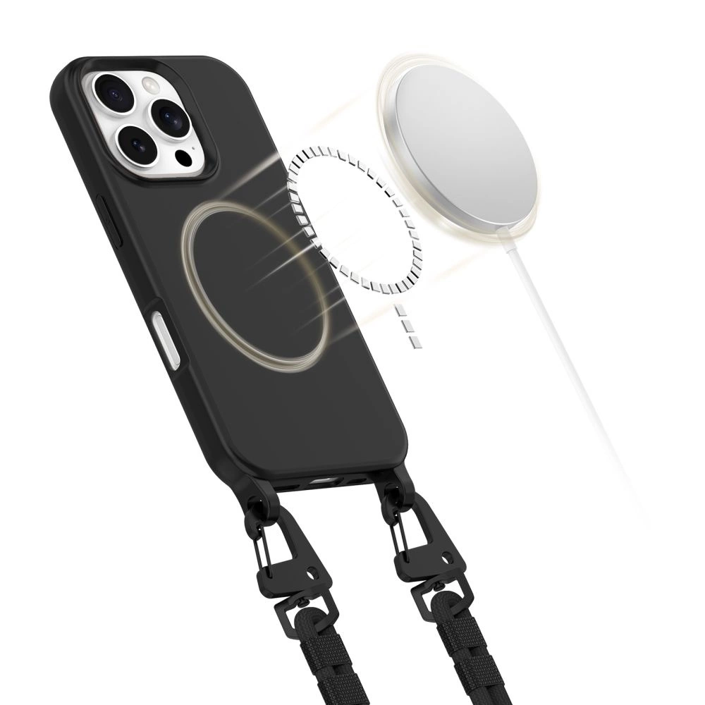 Tech-Protect MagNecklace MagSafe Case with Lanyard for iPhone 16 Pro - Blackeng