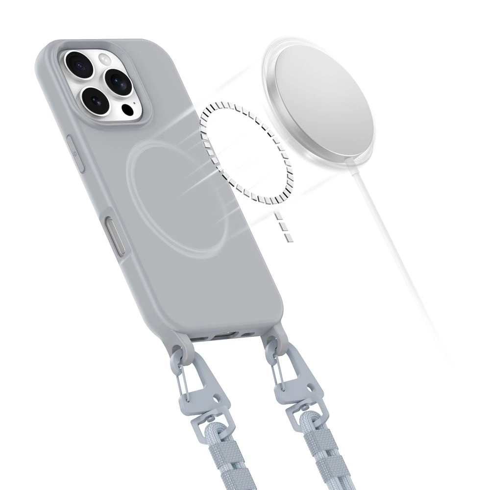 Tech-Protect MagNecklace MagSafe Case with Lanyard for iPhone 16 Pro - Grayeng