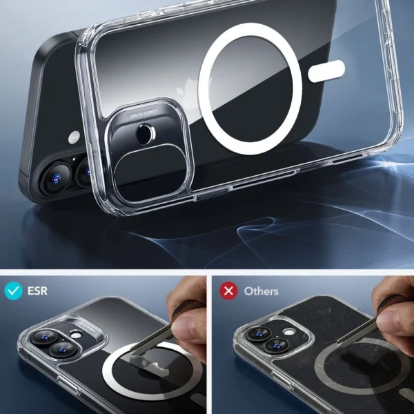 ESR Classic Hybrid Halolock MagSafe Case + Tempered Glass for iPhone 16 Plus - Cleareng