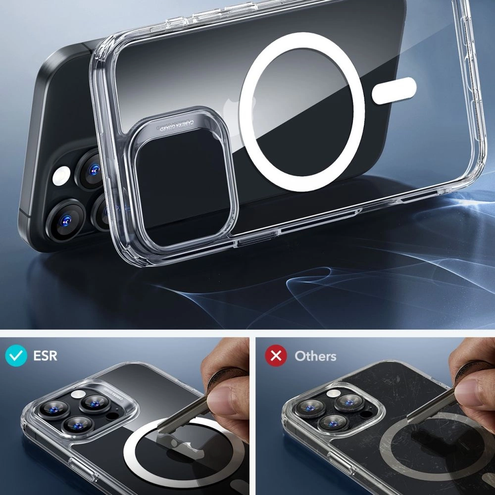 ESR Classic Hybrid Halolock MagSafe Case + Tempered Glass for iPhone 16 Pro - Cleareng