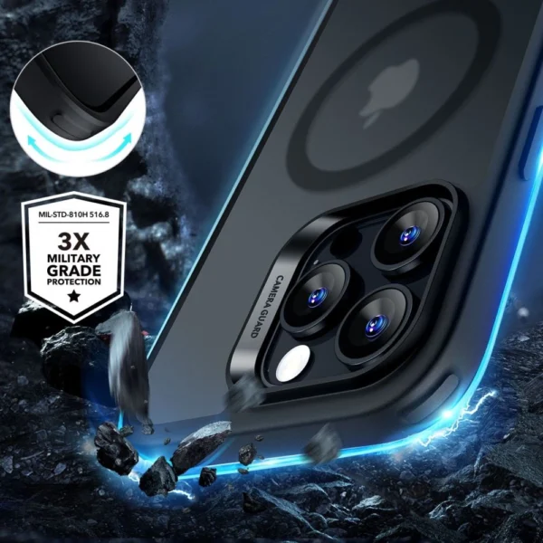 ESR Classic Hybrid Halolock MagSafe Case + Tempered Glass for iPhone 16 Pro - Semi-Transparenteng