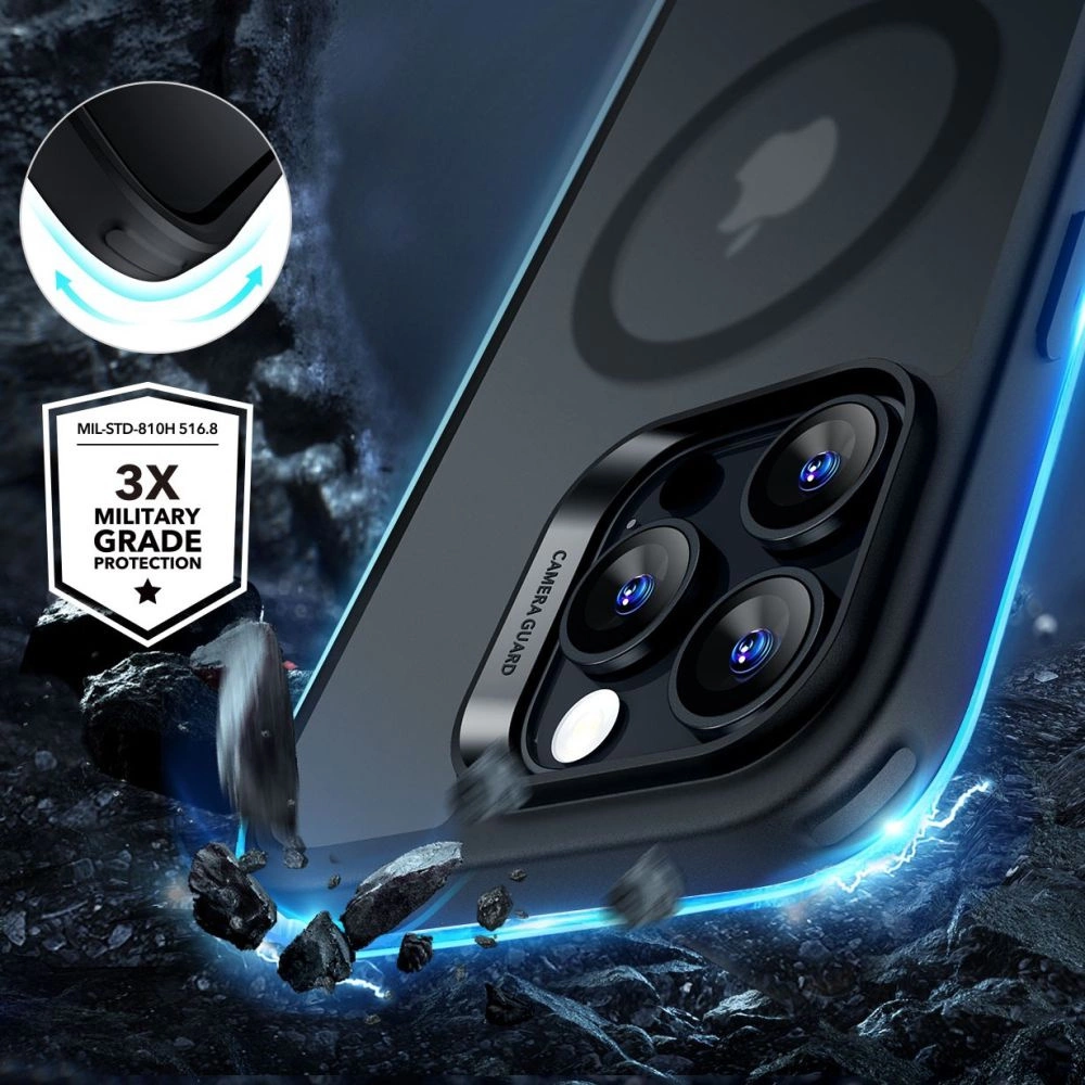 ESR Classic Hybrid Halolock MagSafe Case + Tempered Glass for iPhone 16 Pro - Semi-Transparenteng