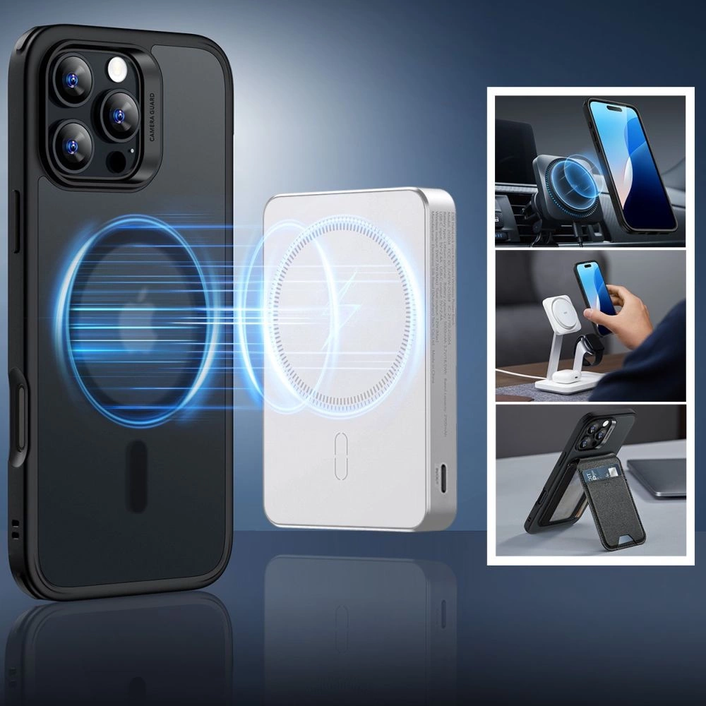 ESR Classic Hybrid Halolock MagSafe Case + Tempered Glass for iPhone 16 Pro - Semi-Transparenteng