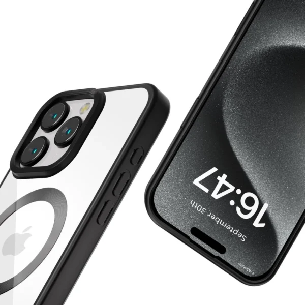 Tech-Protect MagFlex MagSafe iPhone 16 Pro Case - Clear with Black Frameeng