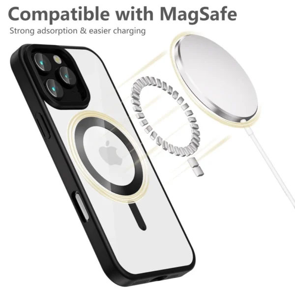 Tech-Protect MagFlex MagSafe iPhone 16 Pro Case - Clear with Black Frameeng
