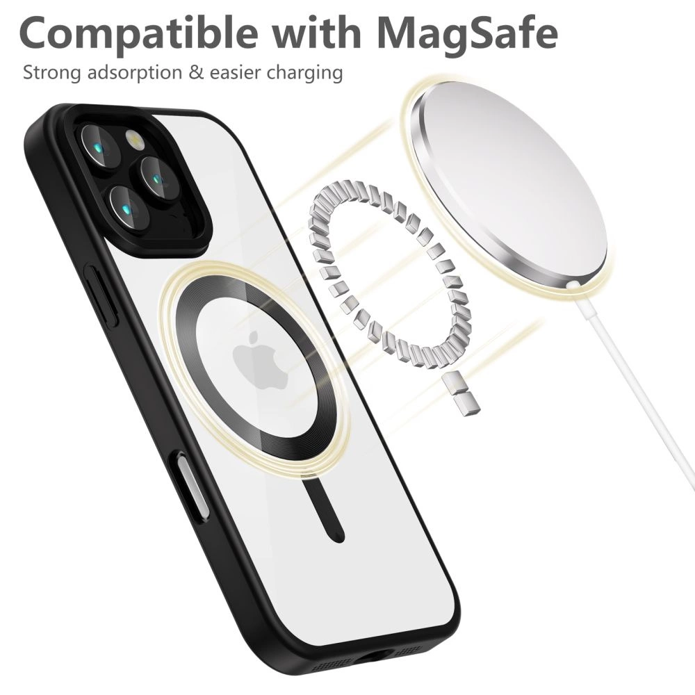 Tech-Protect MagFlex MagSafe iPhone 16 Pro Case - Clear with Black Frameeng