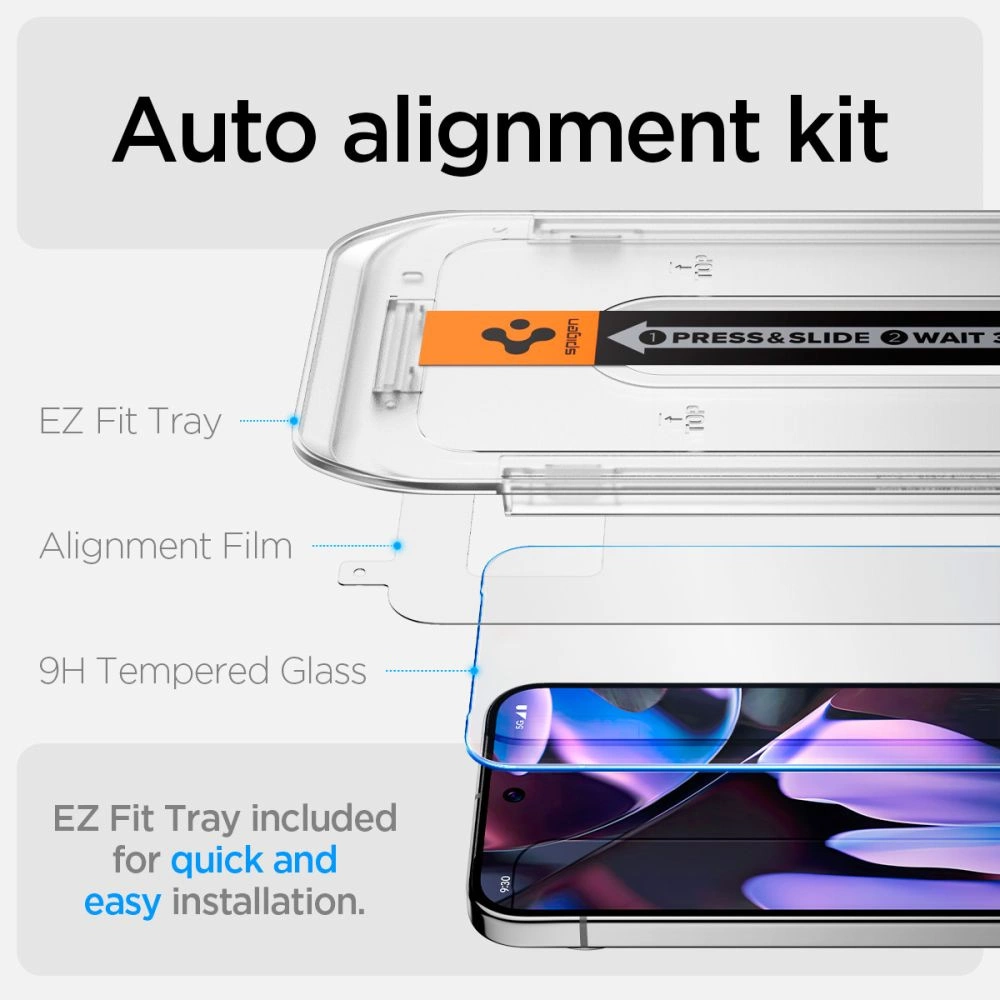 Spigen Glas.tR EZ Fit Tempered Glass with Applicator for Google Pixel 9 Pro XL (2 pcs.)eng