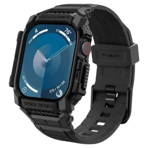 Spigen Rugged Armor Pro Apple Watch 10 (42mm) Strap Case - Blackeng