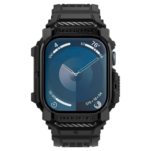 Spigen Rugged Armor Pro Apple Watch 10 (42mm) Strap Case - Blackeng