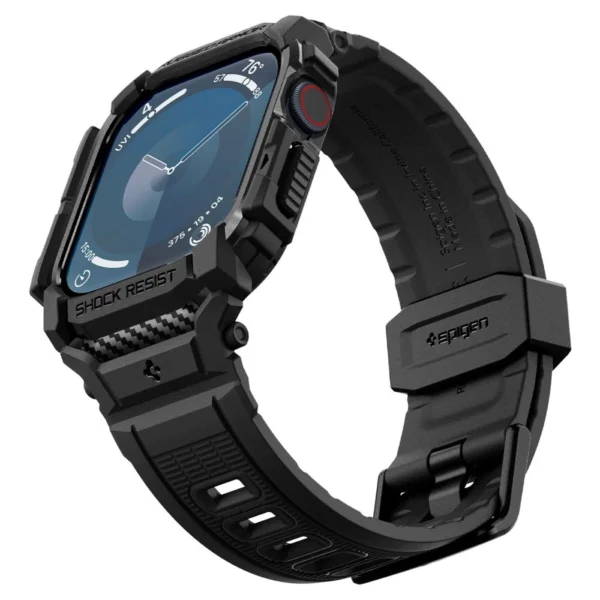 Spigen Rugged Armor Pro Apple Watch 10 (42mm) Strap Case - Blackeng