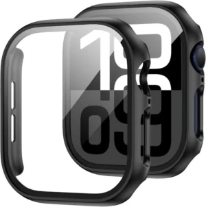 Tech-Protect Defense360 Tempered Glass Case for Apple Watch 10 (46mm) - Blackeng